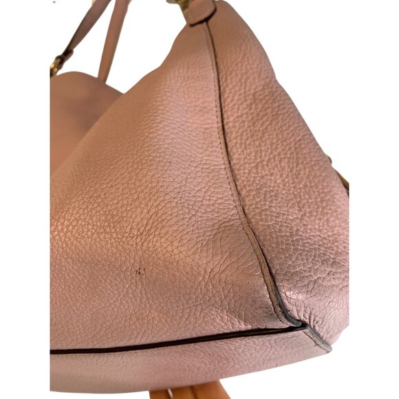 Coach Hallie Pebbled Large Leather Shoulder Bag Pink 809268 - Picture 12 of 15